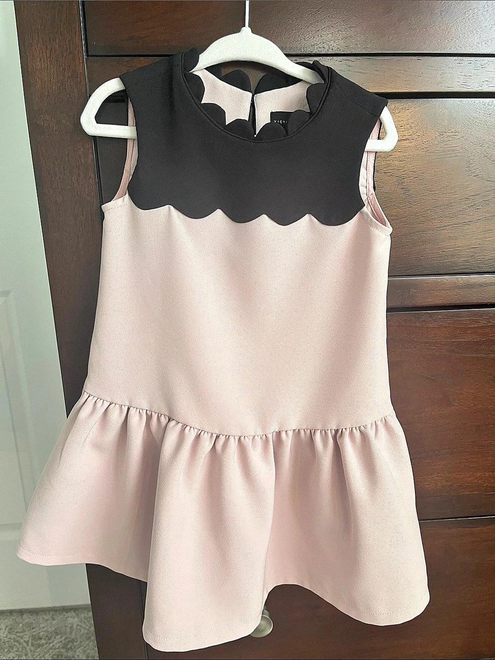 Victoria Beckham for Target Pink Drop Waist Scallop-Trim Dress